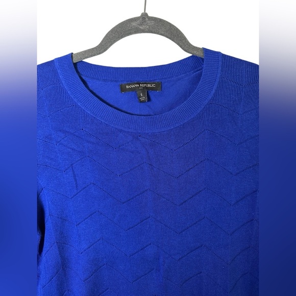 Banana Republic Cobalt Blue Long Sleeve Lightweight Sweater Size Small - Picture 5 of 6